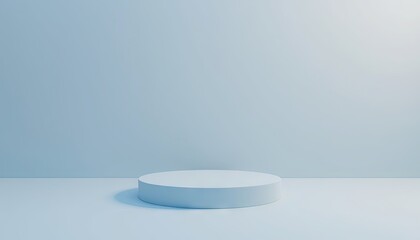 Minimalist podium with pastel lighting for product display