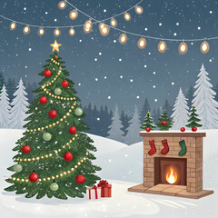 Christmas background design with gifts