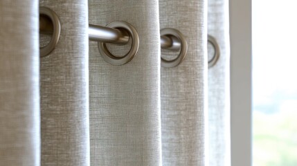 Elegant Soft Fabric Curtains with Metal Grommets in Bright Room
