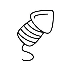 Firecracker line icon with white background vector stock illustration