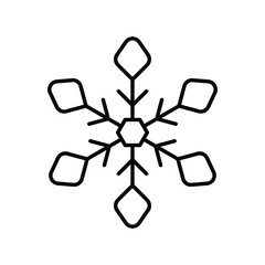 Snowflake Charm line icon with white background vector stock illustration
