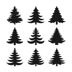 Christmas Tree Bundle Silhouette Illustration Collection