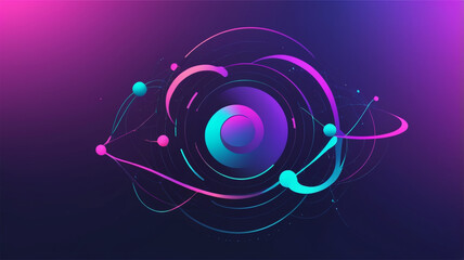 Fototapeta premium Digital Information Technology Network Background, Abstract dot point connect with gradient line Digital Networking