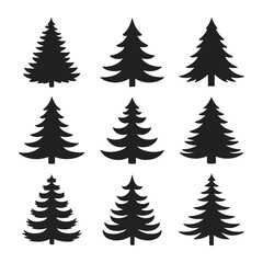 Bundle of Christmas Tree Silhouettes for Commercial Use