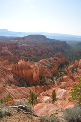 Stunning hiking trails in Bryce Canyon National Park with its red, crimson and orange rock...