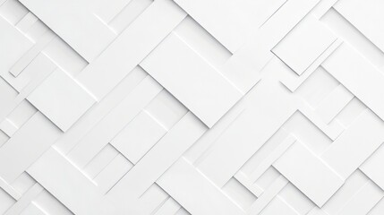 Layered white geometric pattern with overlapping rectangles, creating a clean, minimalistic, and modern abstract texture. AI generative.