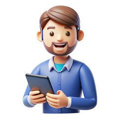 Responding to Customer Inquiries 3d  cartoon style illustration 