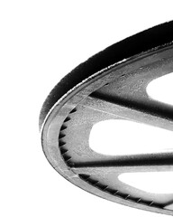 close up of a wrench on a white background