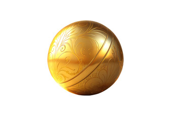 golden sphere isolated on white