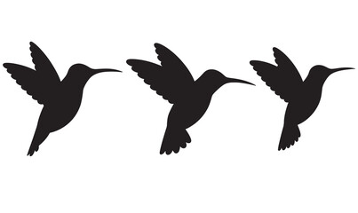 Elegant Hummingbird Silhouette Designs - Minimalist Bird Vector Art.