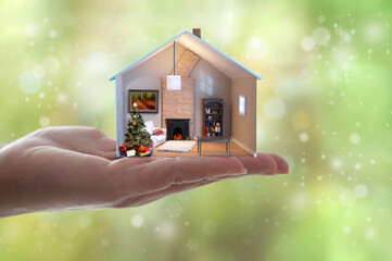 Christmas day home setting