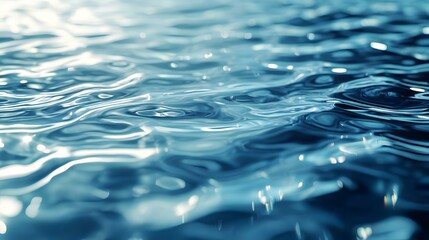 Abstract Aquatic Serenity: A Close-Up of Rippling Water