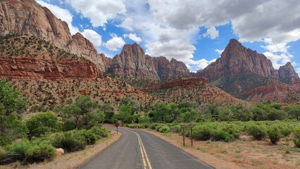 The amazing scenery and landscapes of Zion National Park in Utah, USA