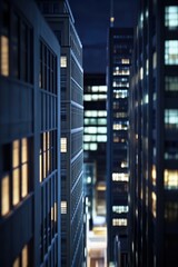 Fototapeta premium Illuminated Urban Skyline at Night: A Captivating Cityscape