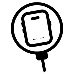 smartphone charging on wireless charger icon
