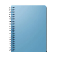 a blue notebook with spiral binding 3d render icon isolated on transparent background cutout