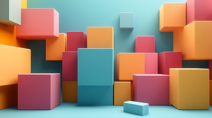 Abstract pastel cubes background. (1)