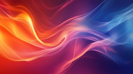 Fototapeta premium Abstract red and blue wave background.