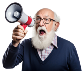 PNG Megaphone shouting holding adult.