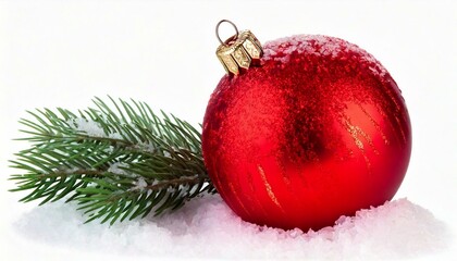 red christmas ball on white background