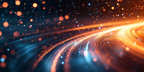 Obraz premium Abstract Sparkling Light Trails Background, Generative AI