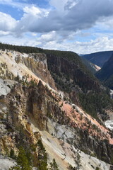 The dramatic landscapes and waterfalls of Yellowstone National Park between Wyoming and Montana, USA
