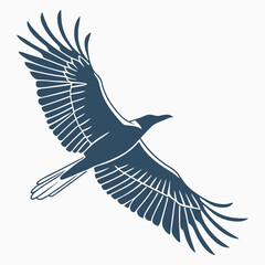 Silhouette of a Flock of Birds Flying Vector Illustration