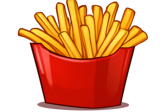 a red container with french fries