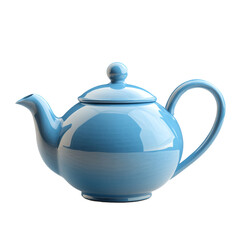 a blue teapot 3d render icon isolated on transparent background cutout