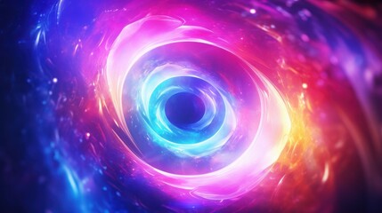 Abstract swirling cosmic nebula with vibrant colors
