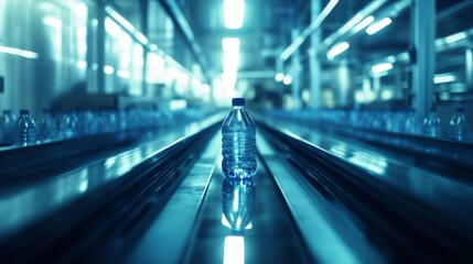 Naklejka premium Bottled Water Production Line - Modern Manufacturing Process