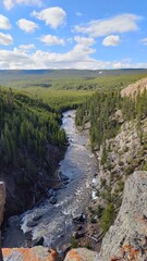 Fototapeta premium Trippy nature and geothermal activity in Yellowstone National Park