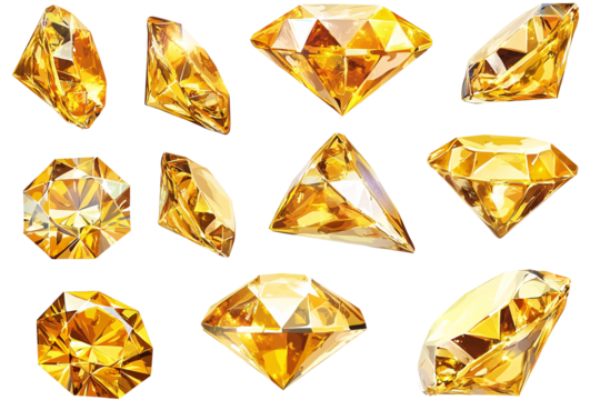a group of yellow diamonds