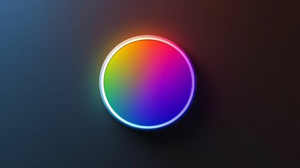 Fototapeta premium Circular gradient, rainbow hues, dark background.