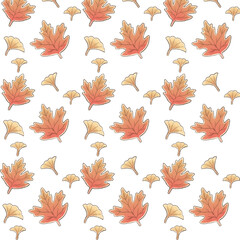seamless pattern with autumn leaves