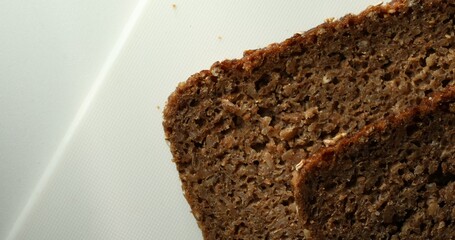 Close-Up of Dark Rye Bread Slice