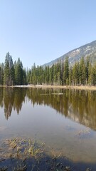 Hiking in the stunning mountain and lake scenery in the Grand Teton National Park, Wyoming