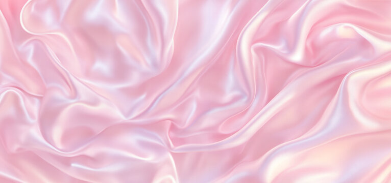 Pink silk or satin fabric background 