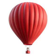 a red hot air balloon 3d render icon isolated on transparent background cutout