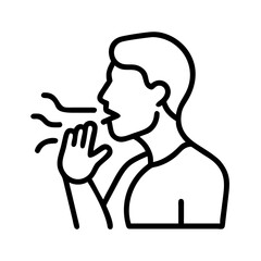 breathing exercise icon, singles awareness line art, self-love icon - simple black line art icon of breathing exercise, for singles awareness day celebrations. self-love vector icon.