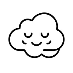 calm cloud icon, singles awareness line art, self-love icon - simple black line art icon of calm cloud, for singles awareness day celebrations. self-love vector icon.