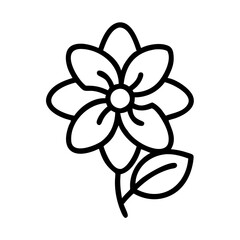 flower blooming icon, singles awareness line art, self-love icon - simple black line art icon of flower blooming, for singles awareness day celebrations. self-love vector icon.