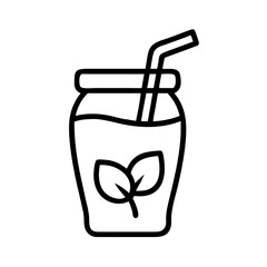 green smoothie icon, singles awareness line art, self-love icon - simple black line art icon of green smoothie, for singles awareness day celebrations. self-love vector icon.
