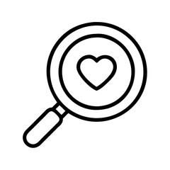 mirror with heart icon, singles awareness line art, self-love icon - simple black line art icon of mirror with heart, for singles awareness day celebrations. self-love vector icon.