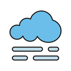fog color line icon with white background vector stock illustration