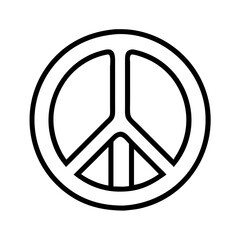 peace symbol icon, singles awareness line art, self-love icon - simple black line art icon of peace symbol, for singles awareness day celebrations. self-love vector icon.