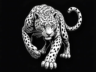 Fototapeta premium leopard on black