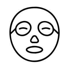 spa face mask icon, singles awareness line art, self-love icon - simple black line art icon of spa face mask, for singles awareness day celebrations. self-love vector icon.