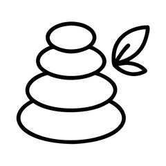 spa stones icon, singles awareness line art, self-love icon - simple black line art icon of spa stones, for singles awareness day celebrations. self-love vector icon.