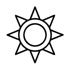 sun symbol positivity icon, singles awareness line art, self-love icon - simple black line art icon of sun symbol positivity, for singles awareness day celebrations. self-love vector icon.